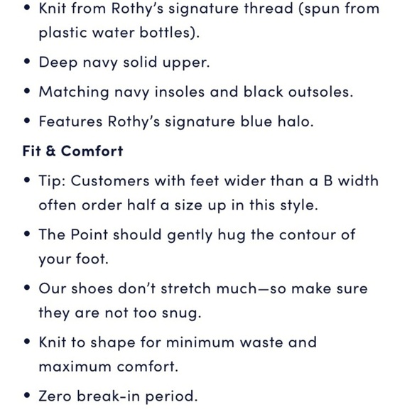 Rothy’s The Point 6.5 EUC / Navy - Picture 9 of 10